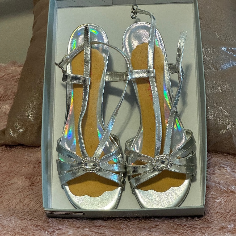 Silver Diamond Sling back